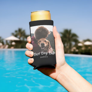 Best Dog Dad Photo Personalised  Seltzer Can Cooler