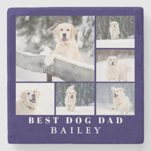 Best Dog Dad Photo  Stone Coaster