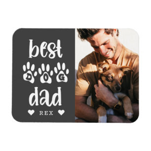 Best Dog Dad Photo Typography  Magnet