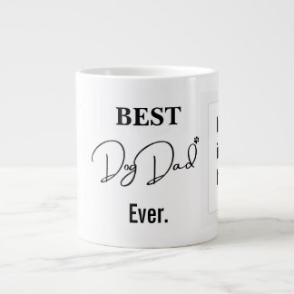 Best Dog Dad | Single Photo Handwritten Text Large Coffee Mug