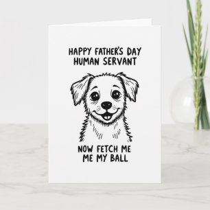 Best Dog Dad Sketch Portrait Card