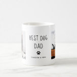 Best Dog Dad | Two Photo Handwritten Text Coffee Mug<br><div class="desc">This cute and simple mug says "Best Dog Dad" in trendy,  handwritten black text with a matching paw print and a spot for the name of your puppy. There is also room to show off two of your favourite personal photos of his pet.</div>