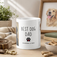 Best Dog Dad | Two Photo Handwritten Text Coffee