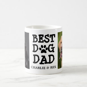 Best Dog Dad / Two Photo & Text Custom Coffee Mug