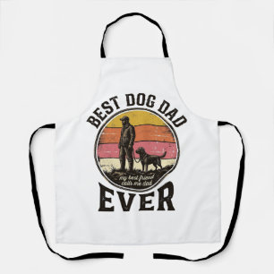 Best Dog Dad Vintage Sunset Vector Design_1 Apron