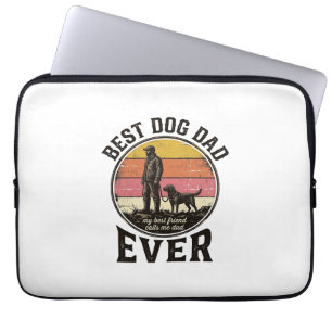 Best Dog Dad Vintage Sunset Vector Design_1 Laptop Sleeve