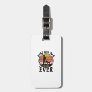Best Dog Dad Vintage Sunset Vector Design_1 Luggage Tag