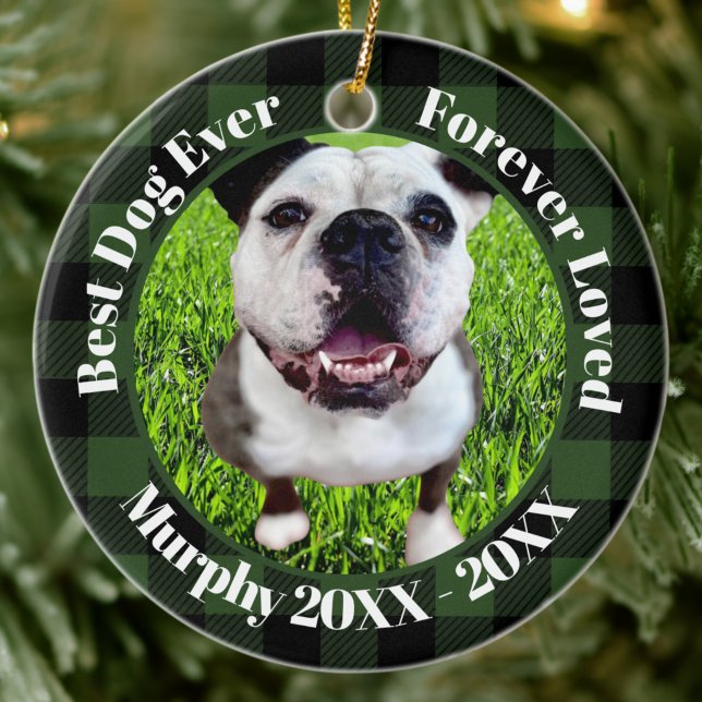 Best Dog Ever Custom Name Christmas Pet Gift  Ceramic Tree Decoration (Creator Uploaded)