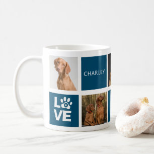 Best Dog Ever Dark Blue Personalised 5 Photo Mug