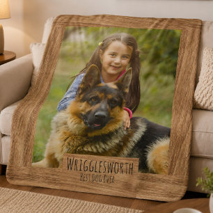 Best Dog Ever Keepsake Photo Sherpa Blanket