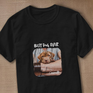 Best Dog Ever Pet's Modern Grunge Cool Photo Paw T-Shirt