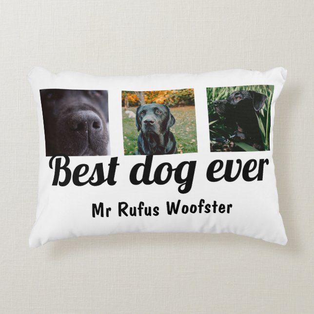 Best Dog Ever Photo and Text Custom Personalised Decorative Cushion (Front)