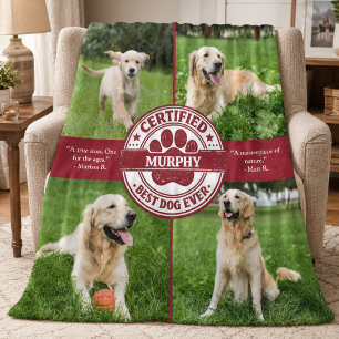 Best Dog Ever Photo Collage Fleece Blanket