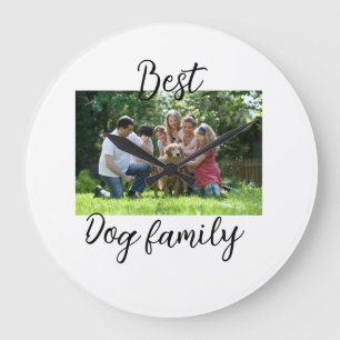 Best dog family mum dad pet animal friend holidayg large clock