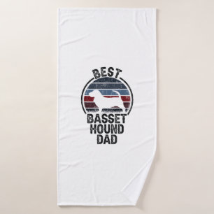 Best Dog Father Dad - Vintage Basset Hound Bath Towel