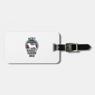 Best Dog Father Dad - Vintage Basset Hound  Luggage Tag