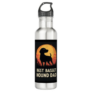 Best Dog Father Dad - Vintage Basset Hound T-Shirt 710 Ml Water Bottle