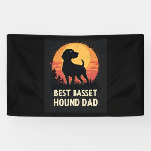 Best Dog Father Dad - Vintage Basset Hound T-Shirt Banner