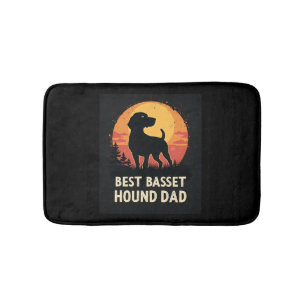 Best Dog Father Dad - Vintage Basset Hound T-Shirt Bath Mat