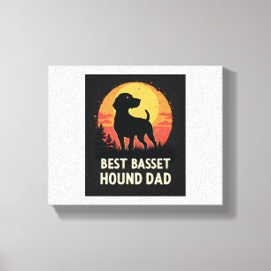 Best Dog Father Dad - Vintage Basset Hound T-Shirt Canvas Print