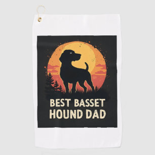 Best Dog Father Dad - Vintage Basset Hound T-Shirt Golf Towel