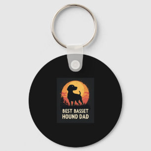 Best Dog Father Dad - Vintage Basset Hound T-Shirt Key Ring