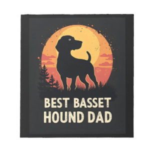 Best Dog Father Dad - Vintage Basset Hound T-Shirt Notepad