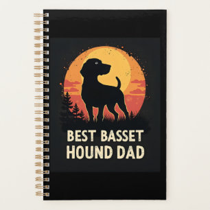 Best Dog Father Dad - Vintage Basset Hound T-Shirt Planner