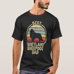 Best Dog Father Dad Vintage Sheltie Shetland Sheep T-Shirt