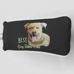 Best Dog Father Ever Pit Bull Brindle Dark  Golf Head Cover