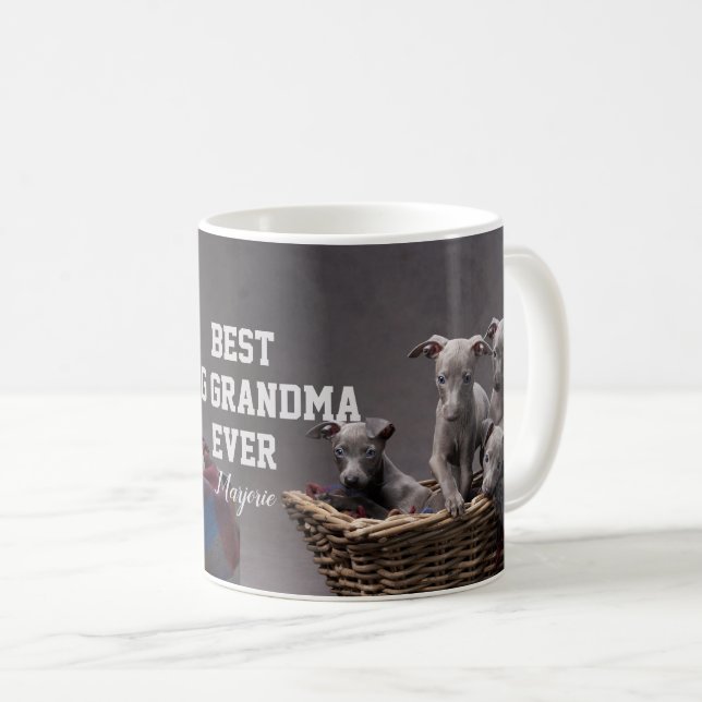 Best Dog Grandma Ever Custom Photo Coffee Mug (Front Right)