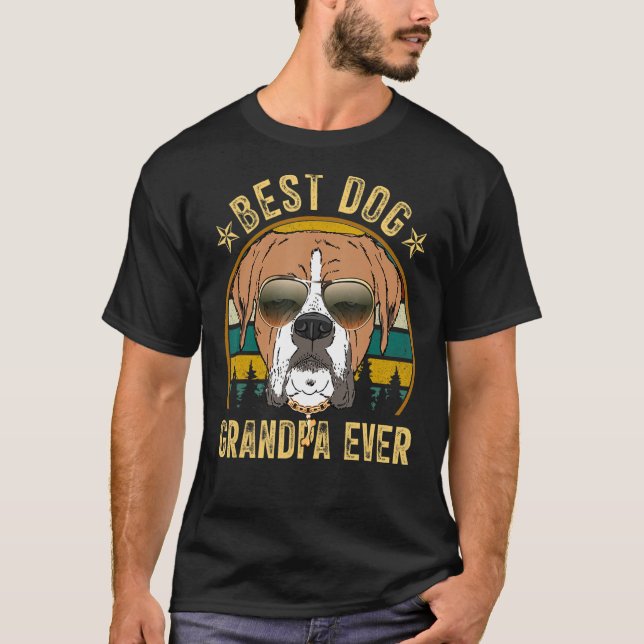 Best Dog Grandpa Ever Boxer Father's Day T-Shirt (Front)