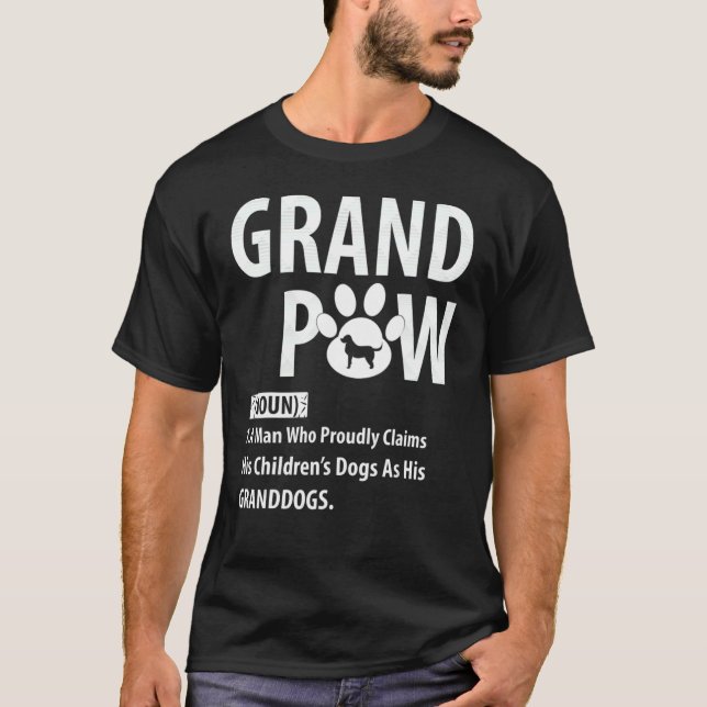 Best Dog Grandpa Ever Grandpaw Apparel Retro Grand T-Shirt (Front)