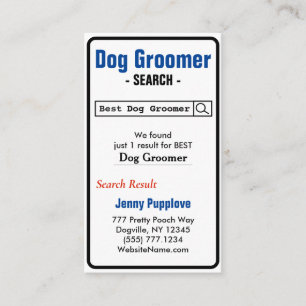 Best Dog Groomer Business Card