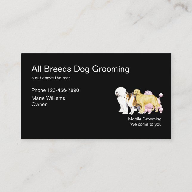Best Dog Grooming Design Business Card (Front)