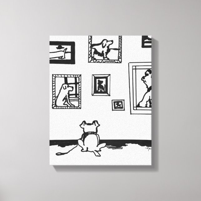 Best Dog Line Drawing by Willowcatdesigns  Canvas Print (Front)