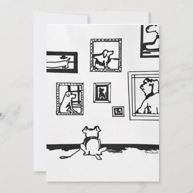 Best Dog Line Drawing by Willowcatdesigns  Thank You Card (Front)