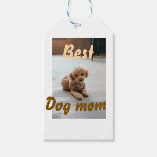 Best dog mom brown puddle pet dog cat mothers day gift tags