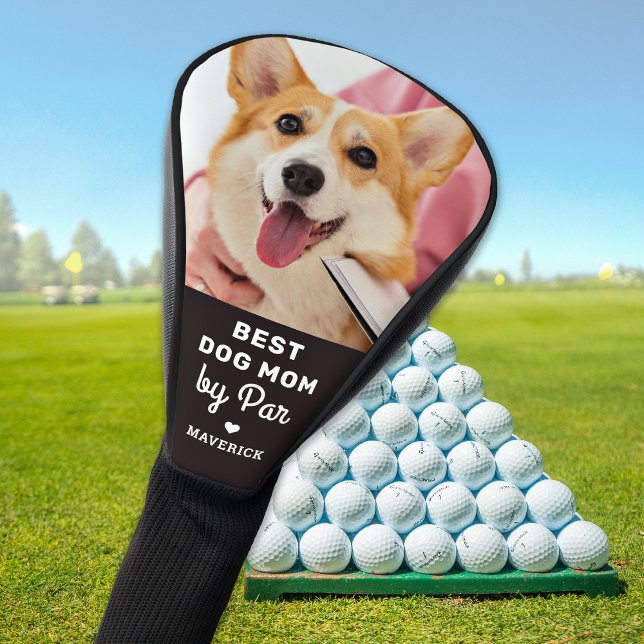 Best DOG MOM By Par Custom Photo Mother's Day Golf Head Cover (Creator Uploaded)