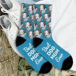 Best DOG MOM Ever Cool Pattern Custom Pet Photo Socks<br><div class="desc">Best Dog Mum Ever! Surprise the dog lover whether its a birthday, Mothers day or Christmas with these super cute pet photo all over print socks. They'll be a favourite of all dog lovers, and dog moms. Customise these dog photo socks with your pups favourite photo. COPYRIGHT © 2022 Judy...</div>