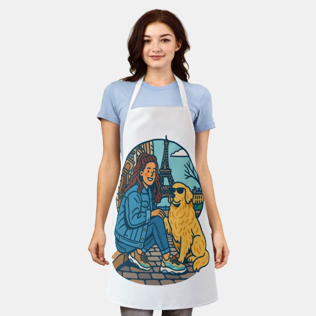 Best Dog Mom Ever in Paris Apron (Worn)