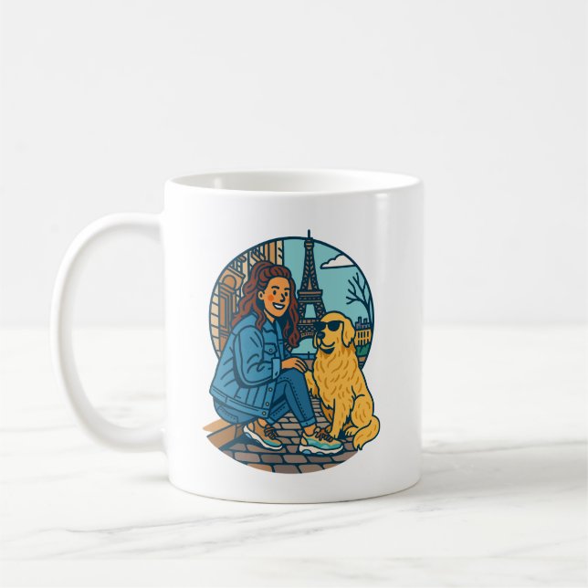 Best Dog Mom Ever in Paris Coffee Mug (Left)