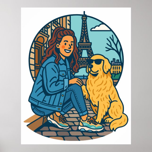 Best Dog Mom Ever in Paris Poster (Front)