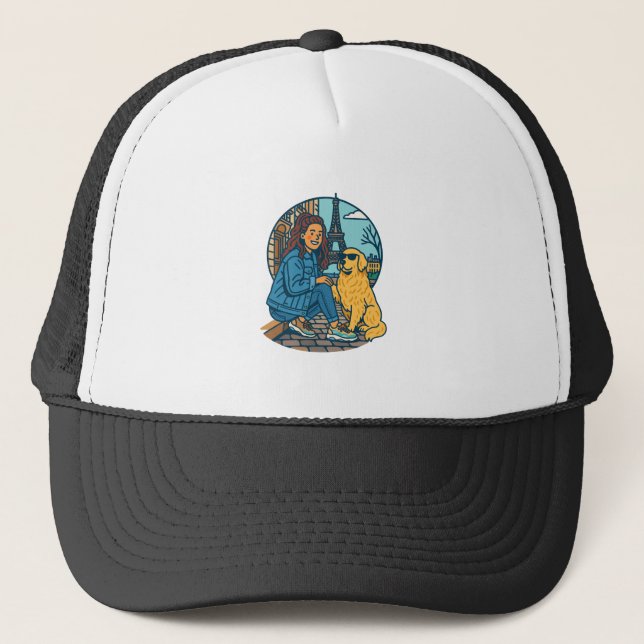 Best Dog Mom Ever in Paris Trucker Hat (Front)