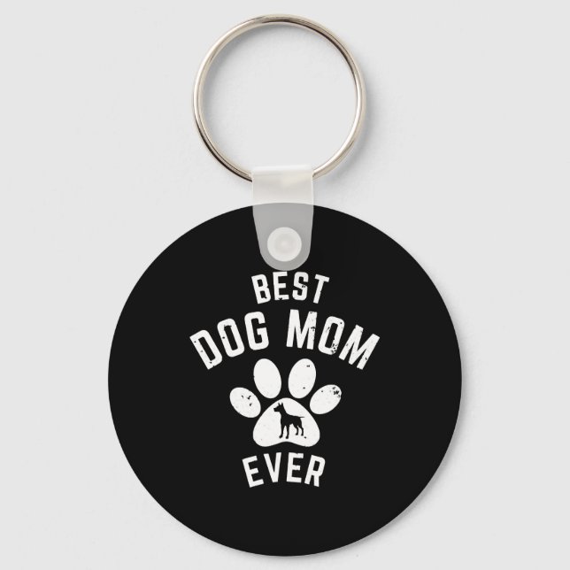BEST DOG MOM EVER KEY RING (Front)