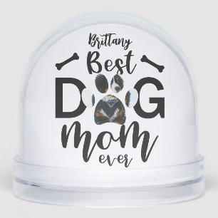 best Dog Mom Ever Paw Pet Photo Owner Snowglobe
