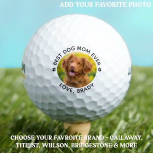 Best DOG MOM Ever Personalised Pet Photo Wilson Golf Balls