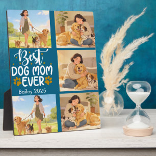 Best Dog Mom Ever Personalized Photo   Cute Dog  Plaque