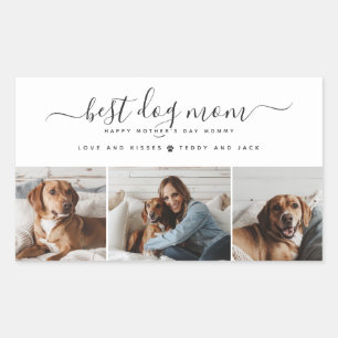 Best Dog Mom: Personalized Dog Photo Mother's Day Rectangular Sticker