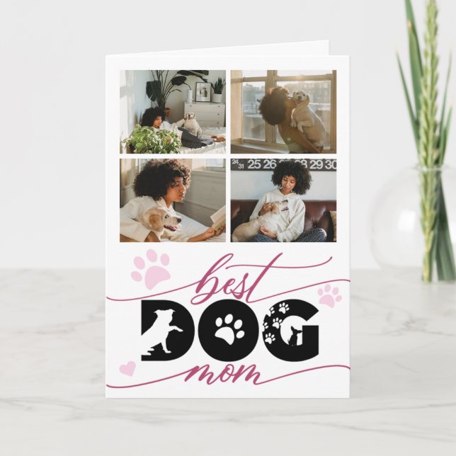 Best Dog Mom | Photo Collage Mother's Day Card (Front)